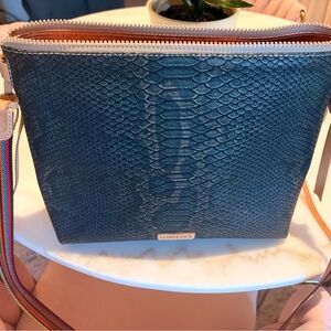 Consuela Teal Textured Crossbody Bag